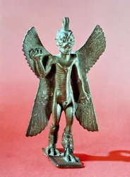 Statuetka Pazuzu, asyryjskiego demona wiatru (brąz)